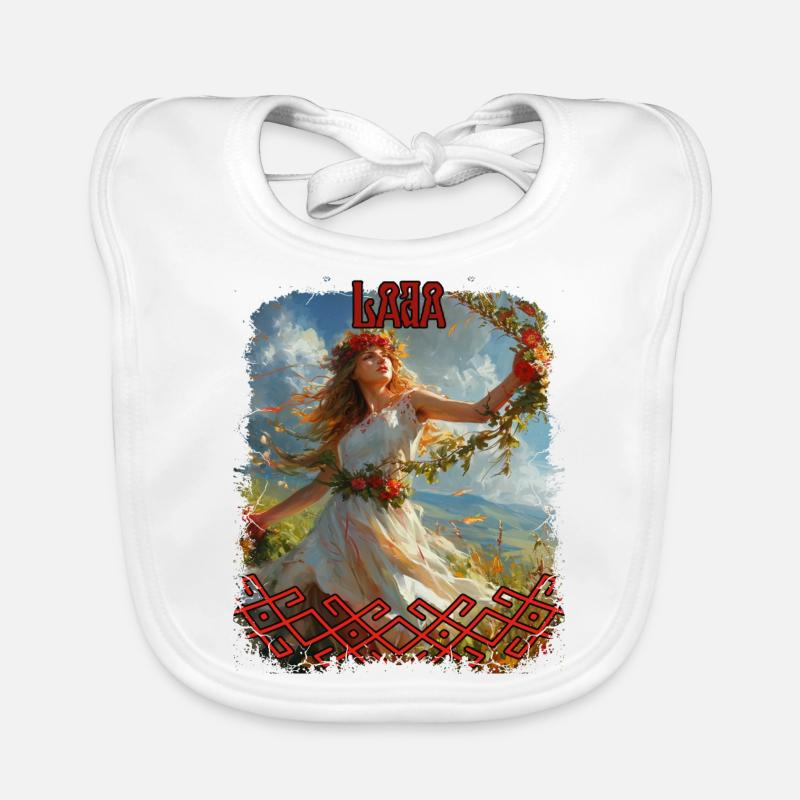 Divinité slave Lada Déesse Folklore Mythologie - Bavoir bio Bébé - blanc