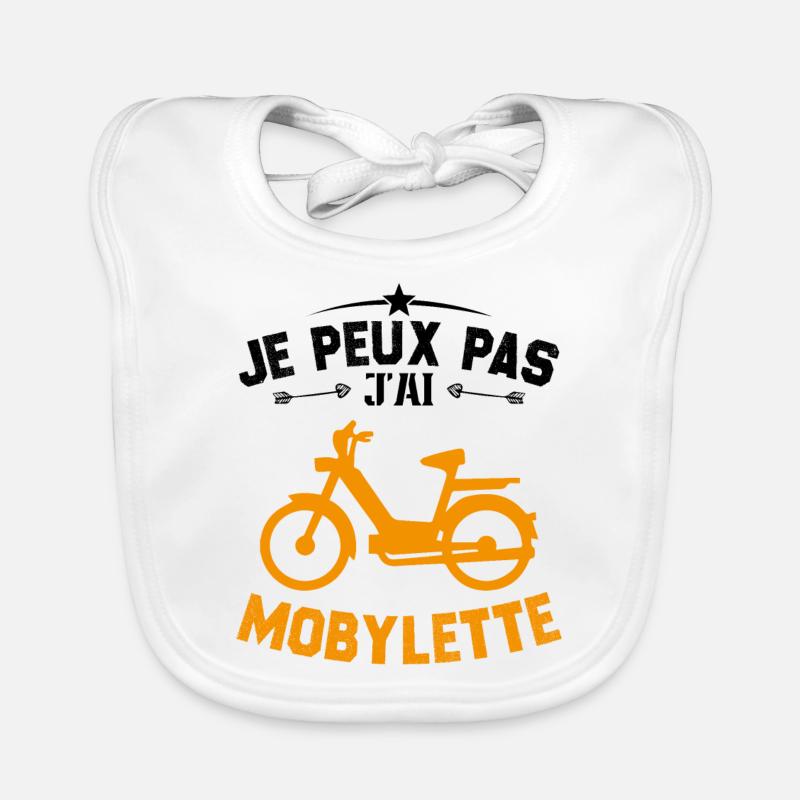 Je Peux Pas J'ai Mobylette Cadeau - Bavoir bio Bébé - blanc