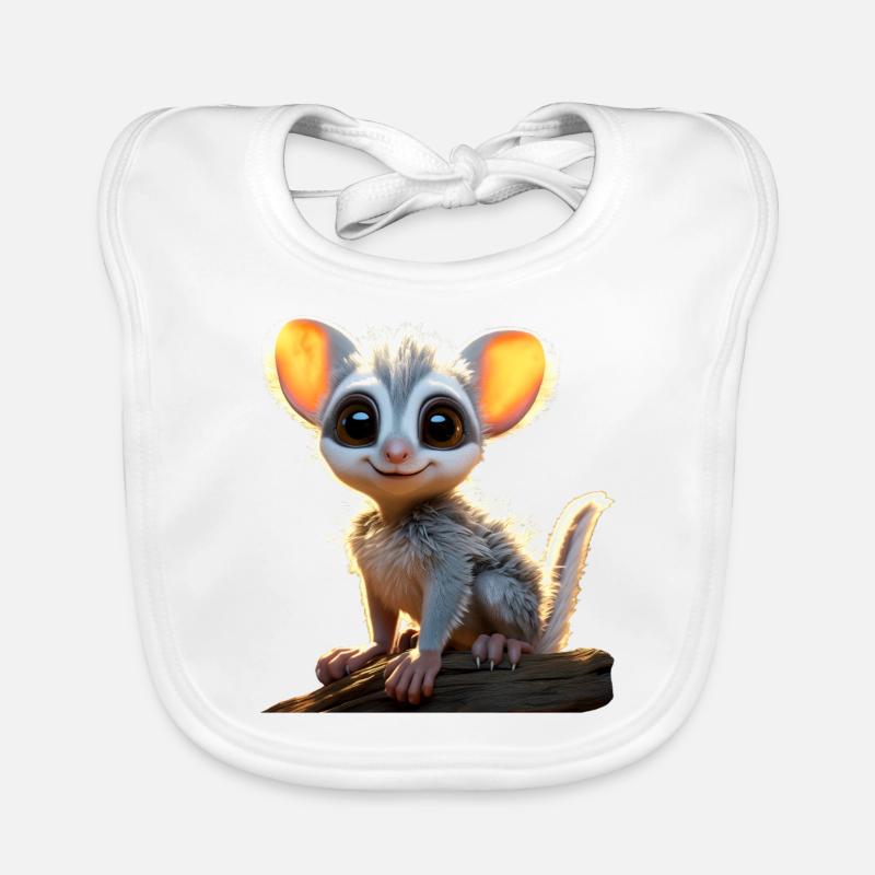 Galago Bush Bébé Singe Galagos Singe Mignon Galago Bavoir bio Bébé
