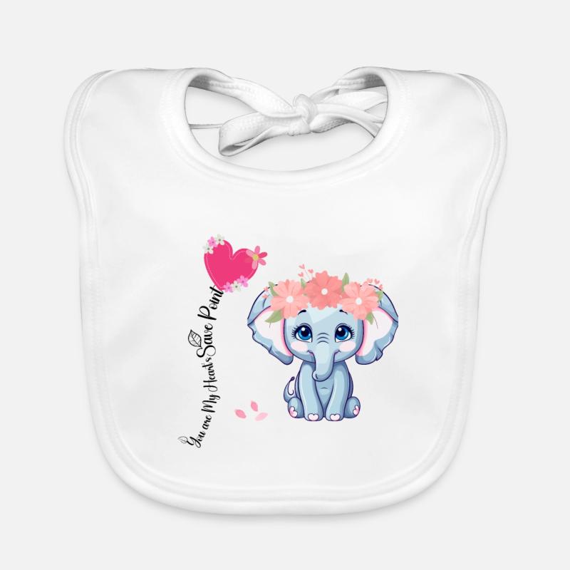 Tu es le point de sauvegarde de mon cœur - Elephant Love Bavoir bio Bébé
