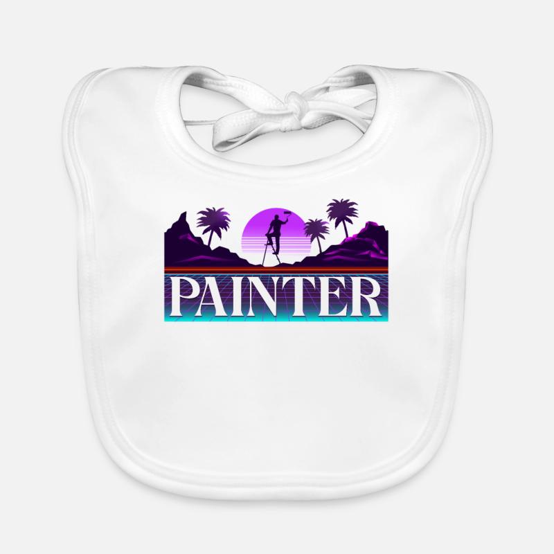 House Painter Decorator Retro 80s Organic Baby Bibs