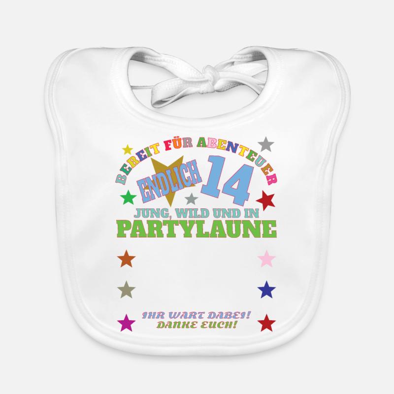 14. Geburtstag Mädchen & Junge Gästebuch Baby Bio-Lätzchen