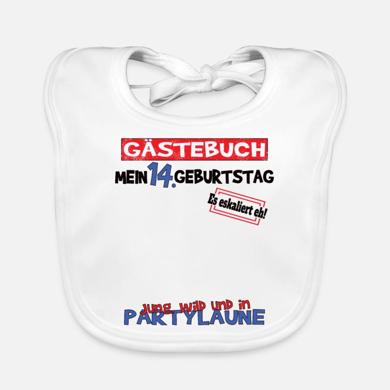 14. Geburtstag Mädchen & Junge Gästebuch Baby Bio-Lätzchen