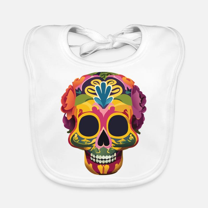 Calaveras Skull Organic Baby Bibs