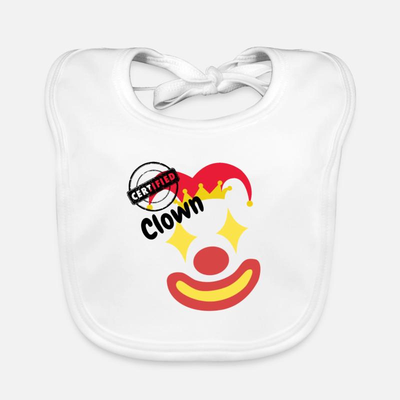 Laughing Clown Costume Carnival Carnival Stamp Organic Baby Bibs