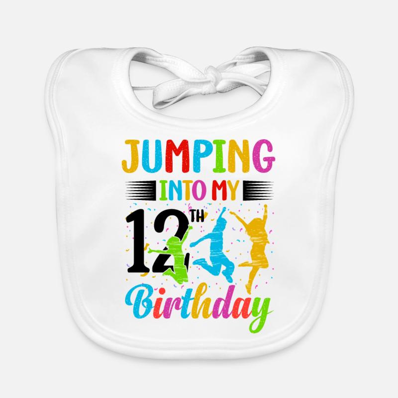 Trampoline Lover 8th Birthday Party Jumping Organic Baby Bibs