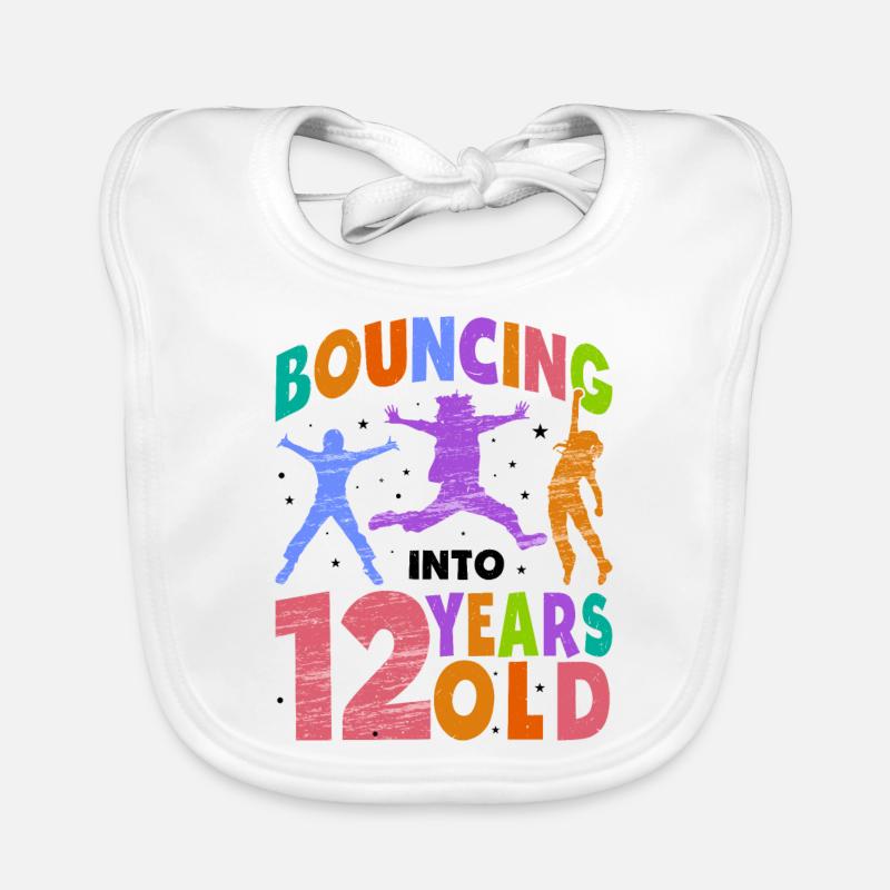 Trampoline Lover 8th Birthday Party Jumping Organic Baby Bibs