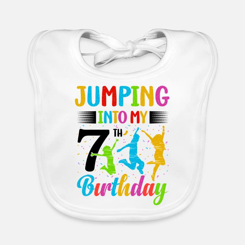 Trampoline Lover 8th Birthday Party Jumping Organic Baby Bibs