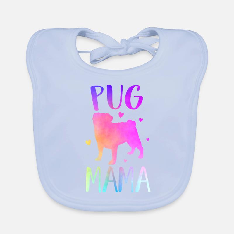 Mops Mama Bunt Mops Hund Mama Regenbogen Aquarell Baby Bio-Lätzchen