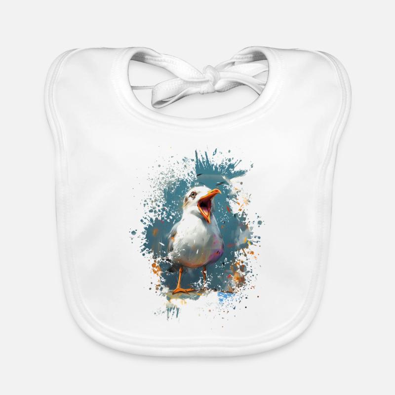 Kreischende Möwe Baby Bio-Lätzchen