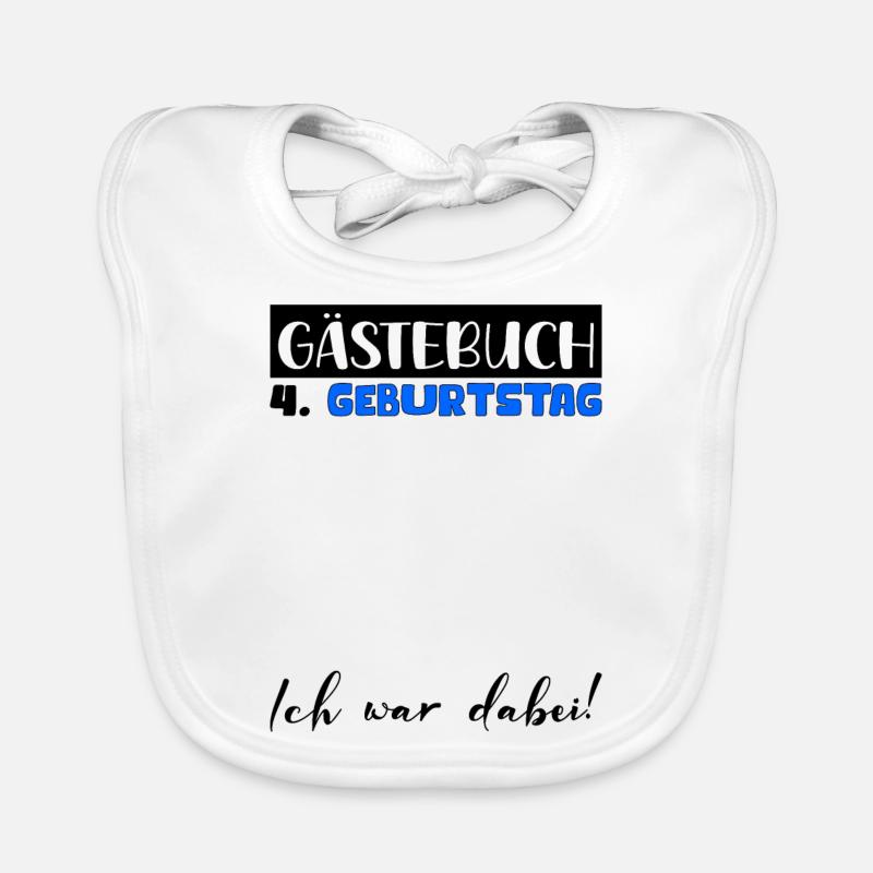 4. Geburtstag Geschenk Jungen Gästebuch Männer Baby Bio-Lätzchen