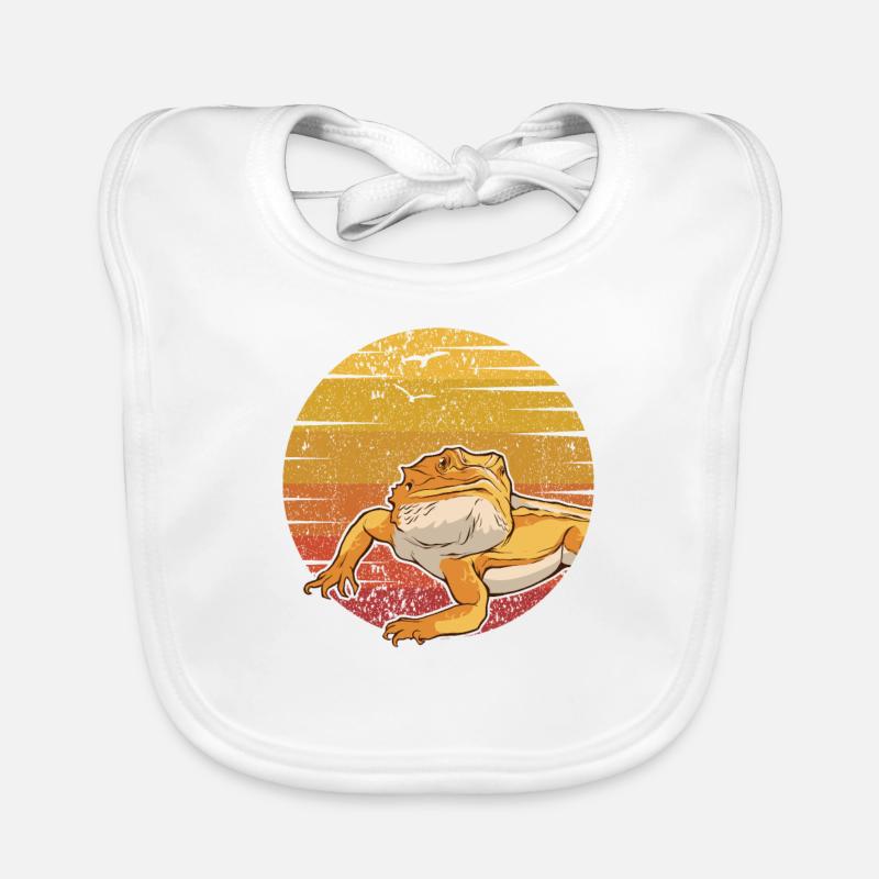 Retro Pogona Eidechse Haustierbesitzer Bartagame Baby Bio-Lätzchen