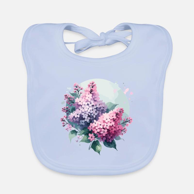 Lilas dessiné Bavoir bio Bébé