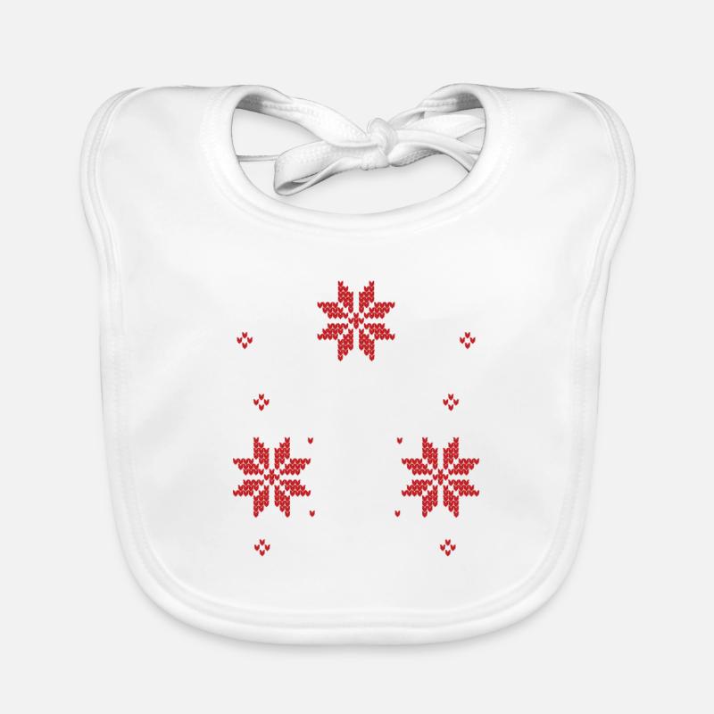 Festlicher Hirsch & Schneeflocken Hässlicher Weihnachtspullover Baby Bio-Lätzchen