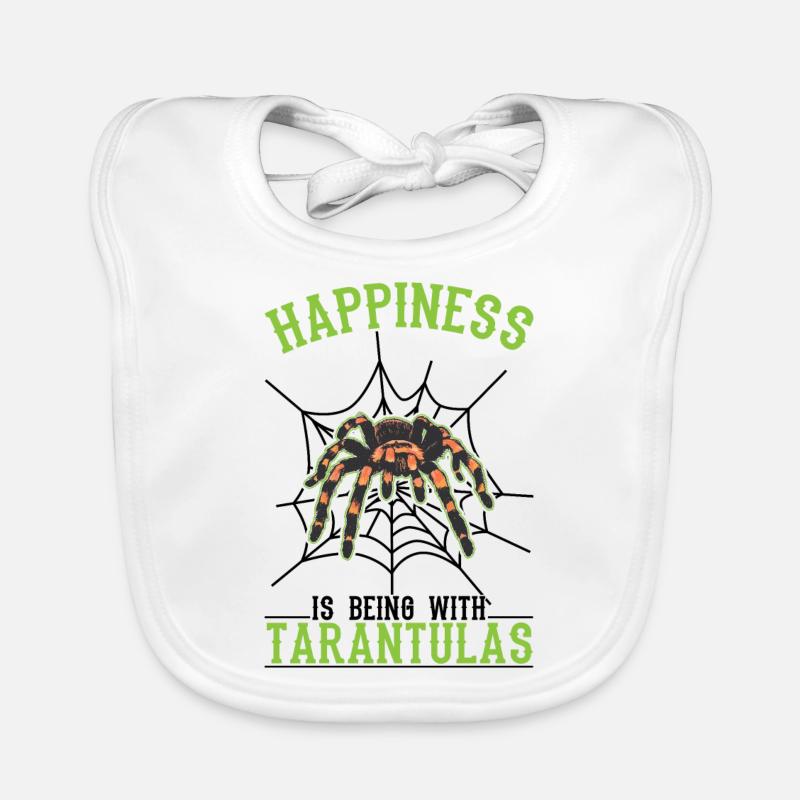 Happiness is being with Tarantulas Tarantel Baby Bio-Lätzchen