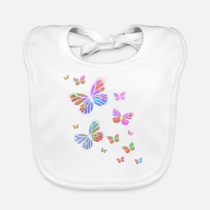 Schmetterling Schmetterling Tier bunt Farbe Baby Bio-Lätzchen
