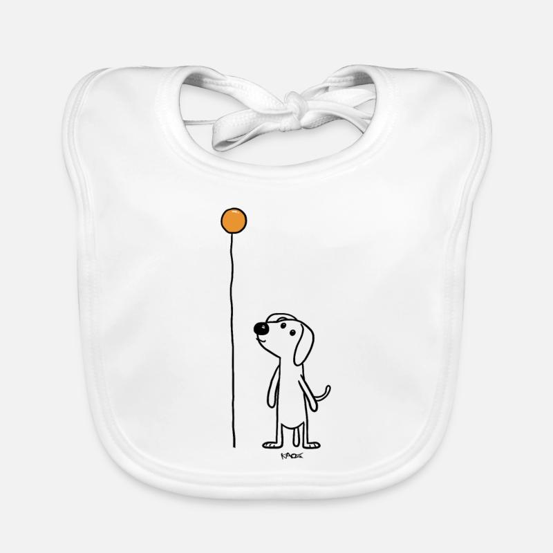 A stick figure dog with balloon Organic Baby Bibs