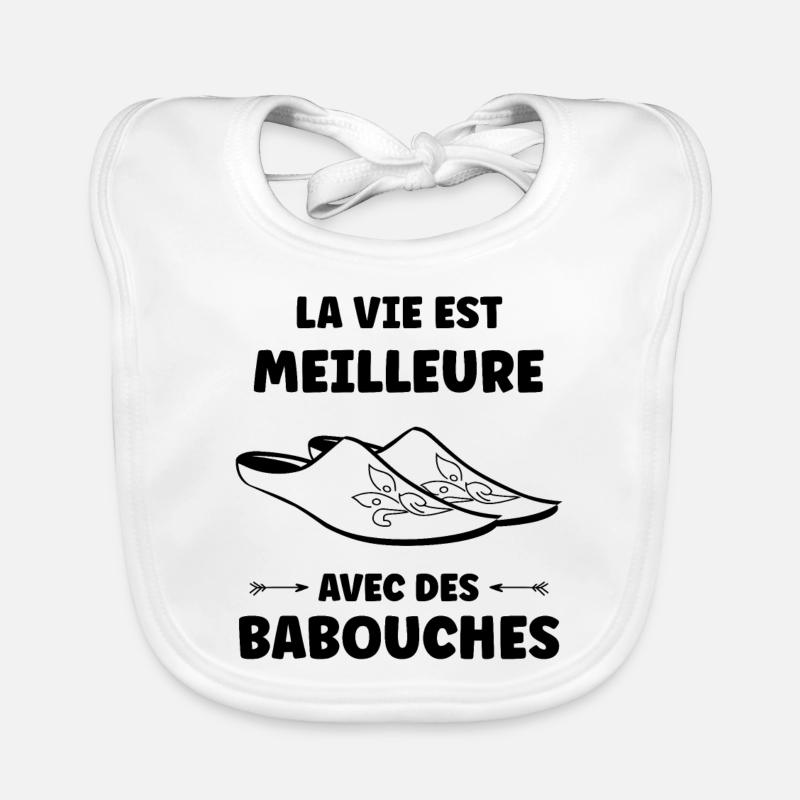Humour babouches Bavoir bio Bébé