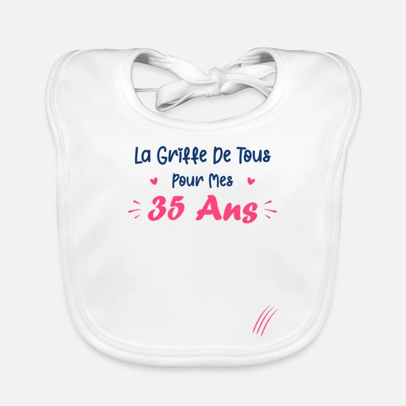 la griffe de tous pour mes 35 Ans Bavoir bio Bébé