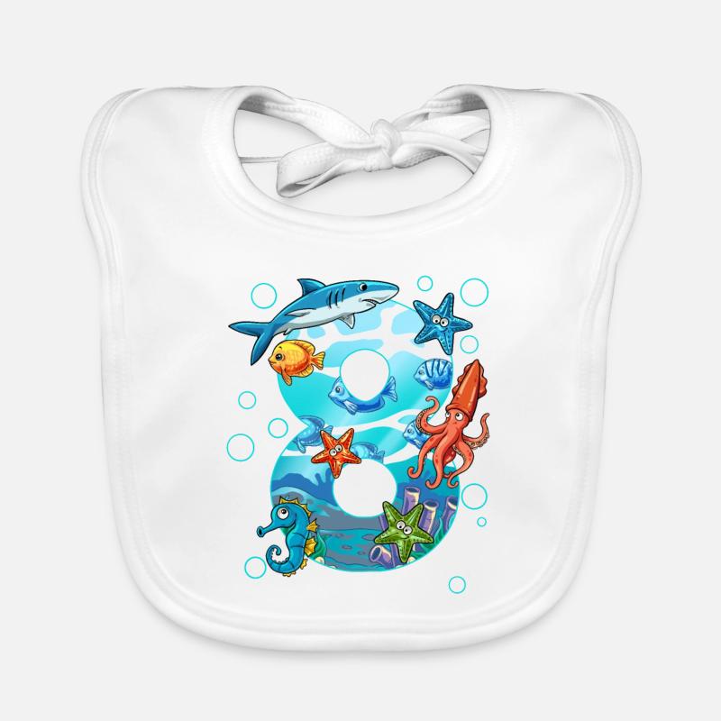 8e anniversaire créatures marines Bavoir bio Bébé