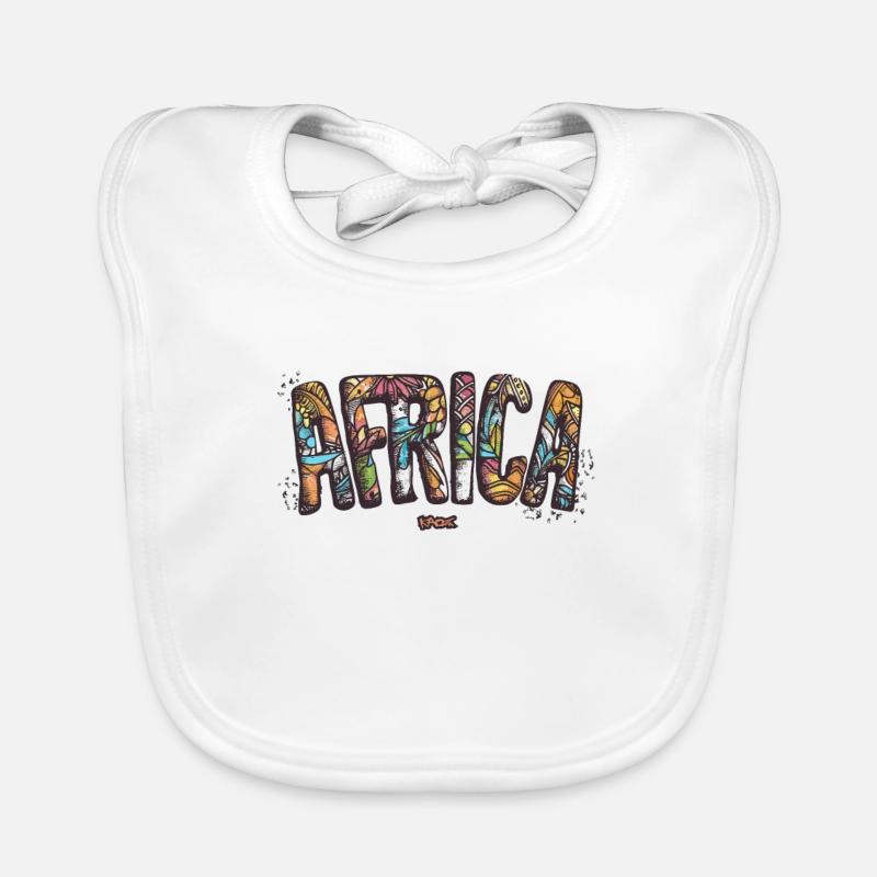 Afrika - Baby Bio-Lätzchen - Weiß