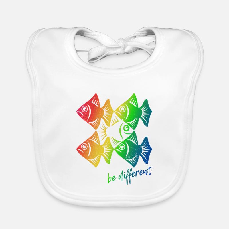 Soyez différent - Poissons - nager à contre-courant Bavoir bio Bébé