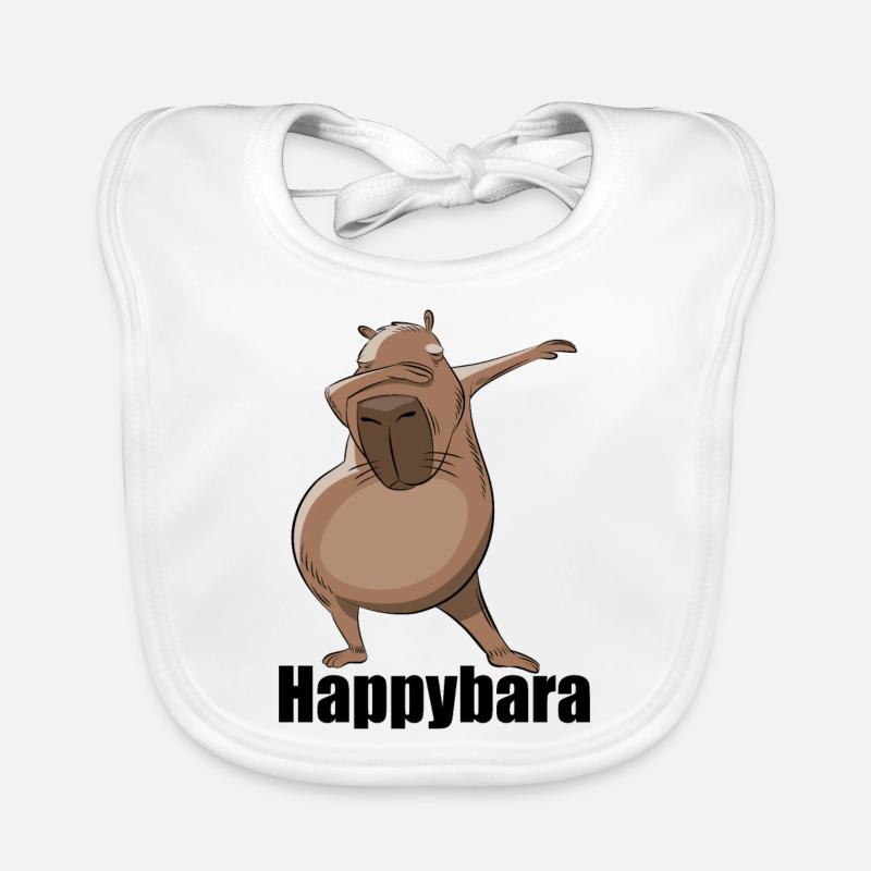 Capybara Dabbing Happybara Geschenk Baby Bio-Lätzchen