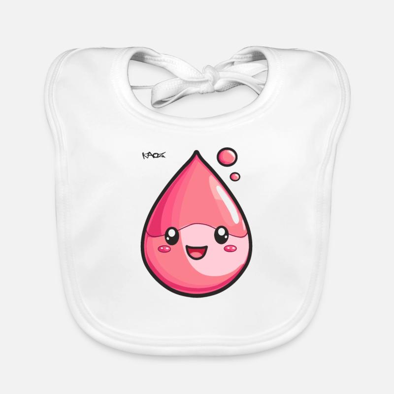 Red Liquid Funny Happy Drop Organic Baby Bibs