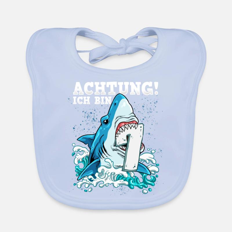 Requin du 7e anniversaire Bavoir bio Bébé