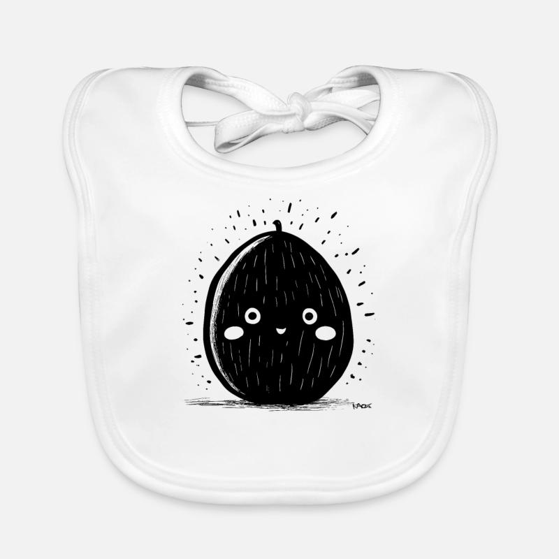 Funny Cool Sketch: Cute Black Fruit Organic Baby Bibs