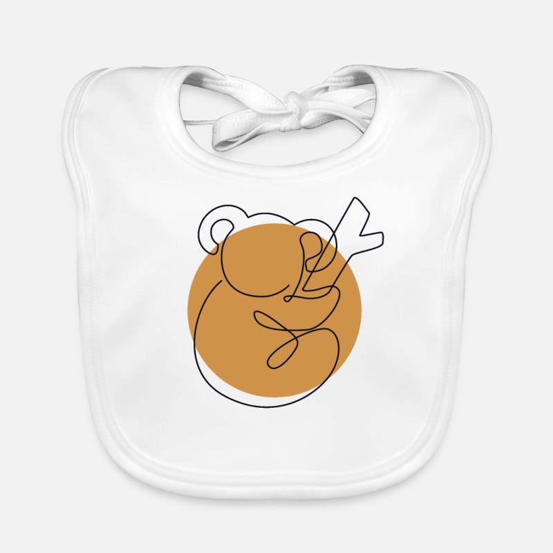 Lineart Koalabear Eucalyptus Phascolarctos Bavoir bio Bébé