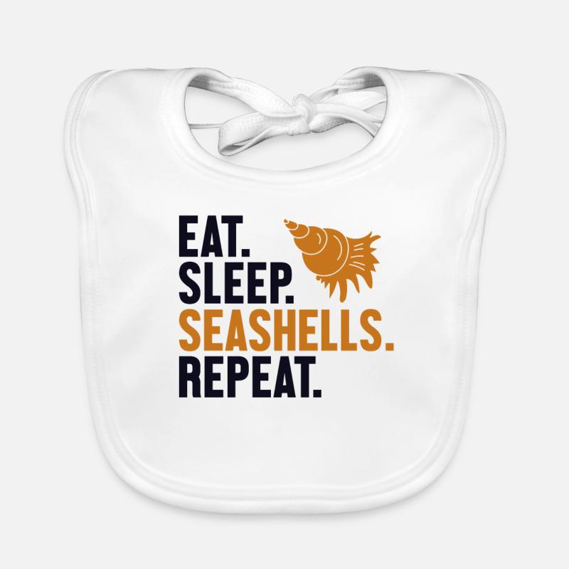 Eat Sleep Seashells Repeat Shell Hunter Seashell Baby Bio-Lätzchen