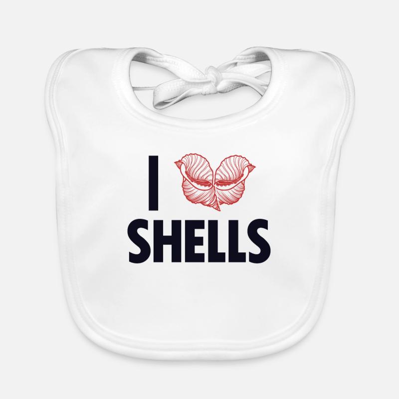 Ich liebe Shells Shell Bag Hunter Seashell Baby Bio-Lätzchen