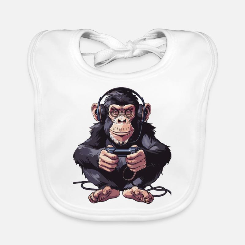 Jeu vidéo Chimpanzé Bavoir bio Bébé