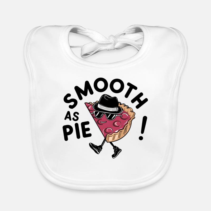 Moonwalking Pie: Smooth as Pie - Digital Artwork Organic Baby Bibs