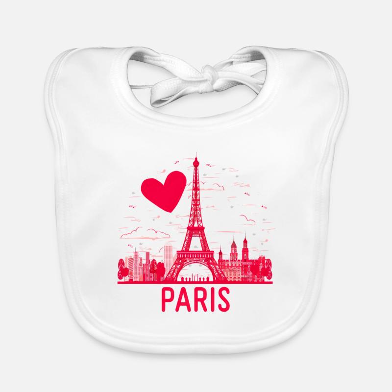 J'aime Paris minimaliste - Bavoir bio Bébé - blanc