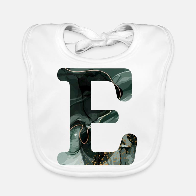 Grün marmorierter Buchstabe E Baby Bio-Lätzchen