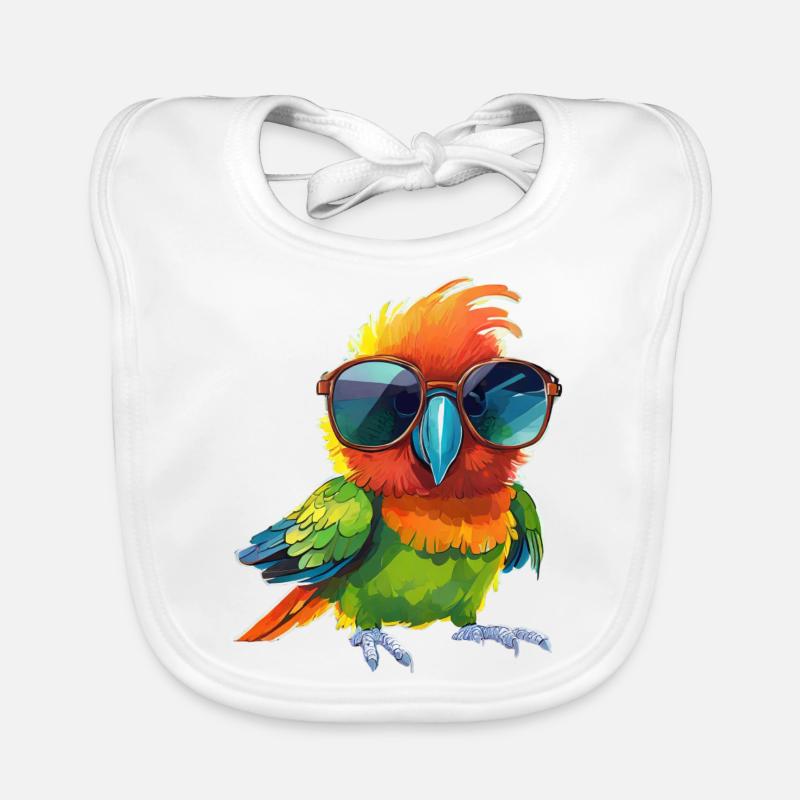 Cooler Papagei mit Sonnenbrille Baby Bio-Lätzchen