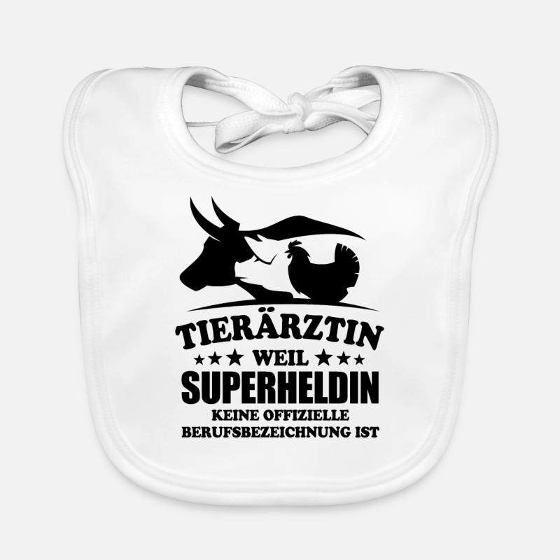 Tierärztin - Superheldin - Spruch Baby Bio-Lätzchen