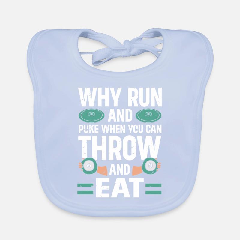 Diskuswerfer Leichtathlet Disc Throw Baby Bio-Lätzchen