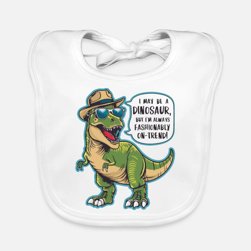 ICH BIN VIELLEICHT EIN DINOSAURIER. MODISCH IM TREND! Baby Bio-Lätzchen