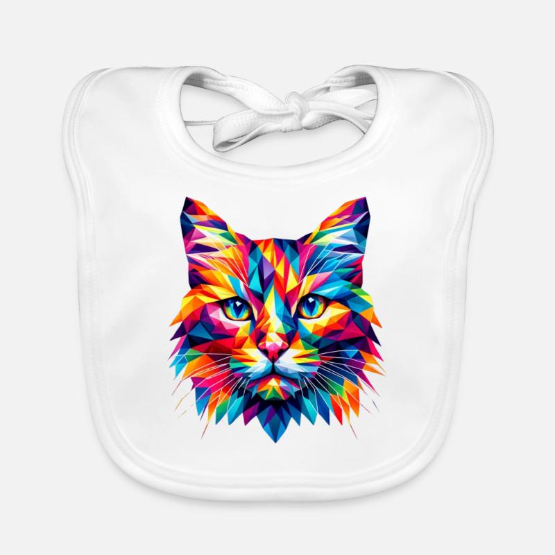 Mosaik Poly Art Kristall Kätzchen Liebhaber Bunte Baby Bio-Lätzchen