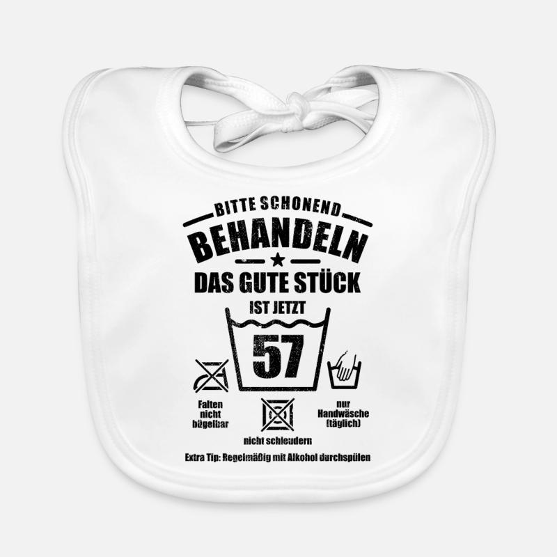 Schonend behandeln - 57. Geburtstag Geschenk Baby Bio-Lätzchen