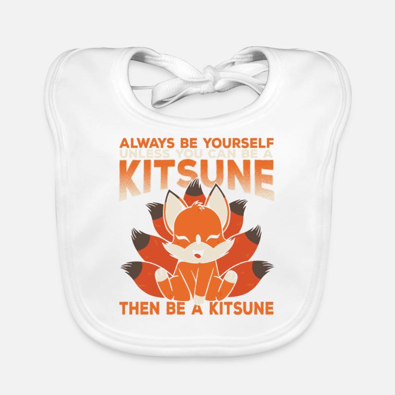 Kitsune Fox Kawaii Fox Gift Organic Baby Bibs