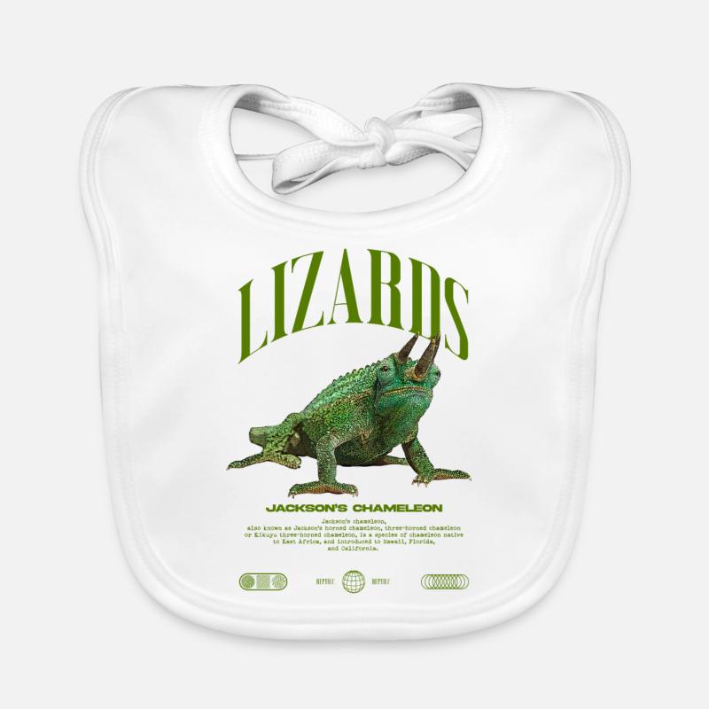 Jackson's Chameleon Streetwear Lizard Keeper Organic Baby Bibs