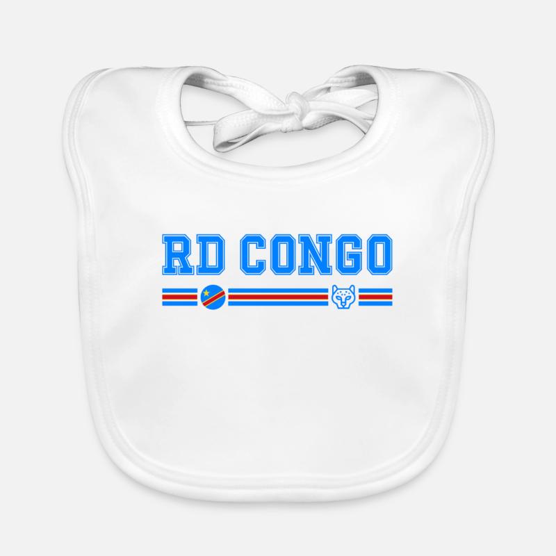 RD CONGO drapeau et emblème du Congo Bavoir bio Bébé