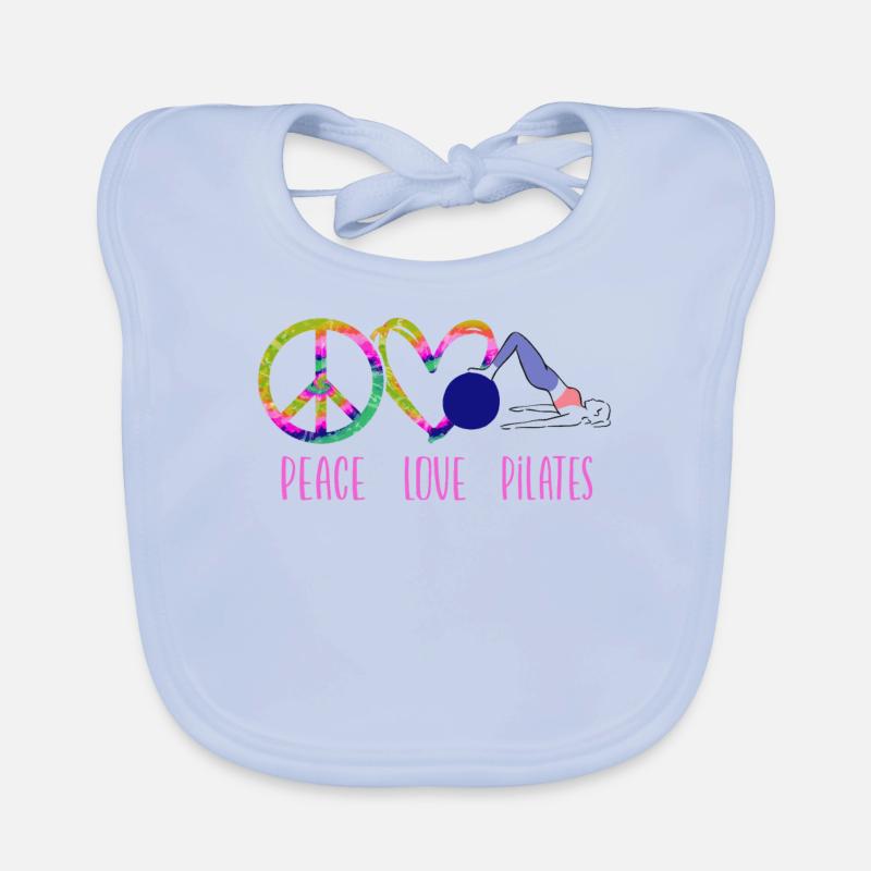 Pilates Instructor Teacher Peace Baby Bio-Lätzchen