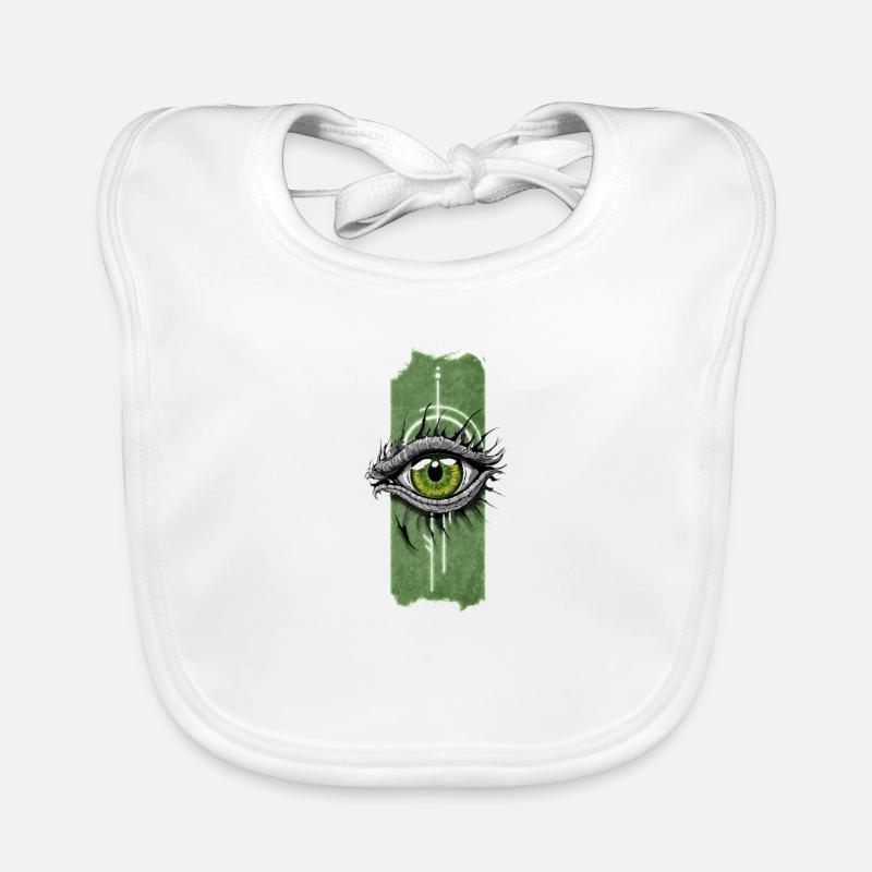 Evolving Gaze: Reptile Eye Organic Baby Bibs