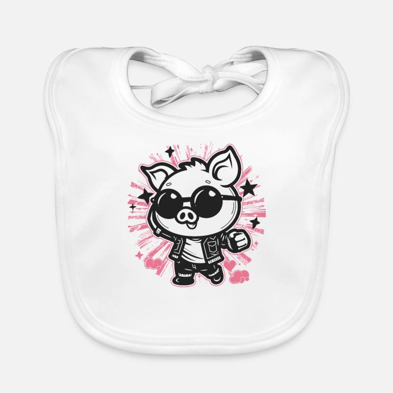 Super Glacières Disco Pig Bavoir bio Bébé
