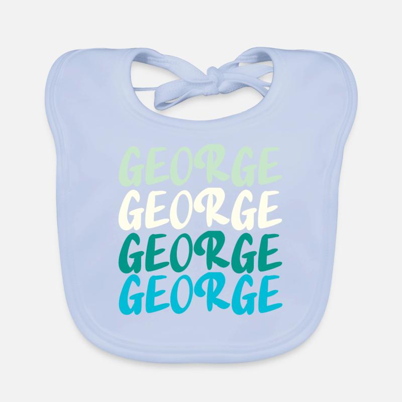 George Name Pettern pastel Baby Bio-Lätzchen